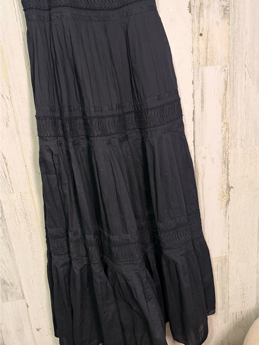 Lauren Ralph Lauren Black Cotton Tiered Maxi Dress Size 6 Sleeveless Boho Chic - Picture 5 of 8